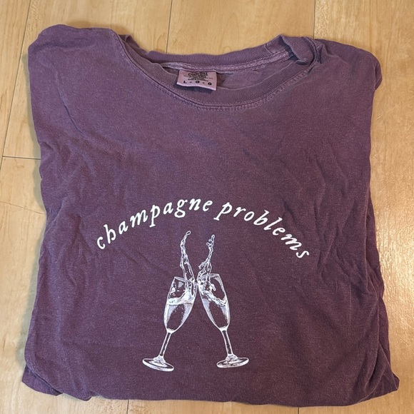 Comfort Colors | Taylor Swift | Champagne Problems Plum T-Shirt | Size Large - Picture 3 of 4